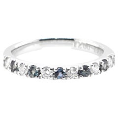 0.23 Carat Color-Changing Alexandrite and Diamond Eternity Ring set in Platinum