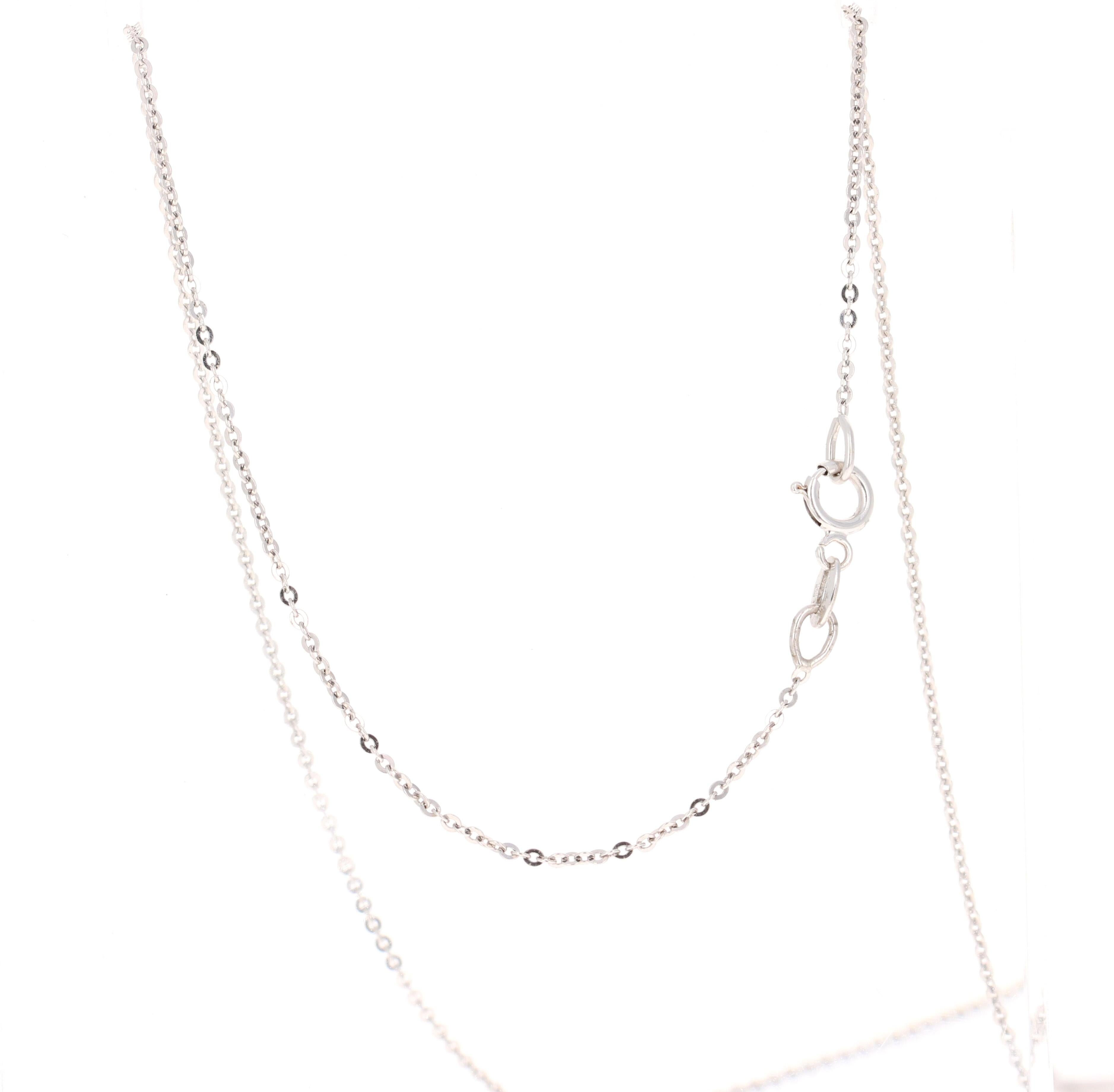 Contemporary 0.23 Carat Diamond Chain Necklace 14 Karat White Gold For Sale