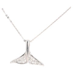 Collana a catena con diamanti da 0,23 carati in oro bianco 14 carati