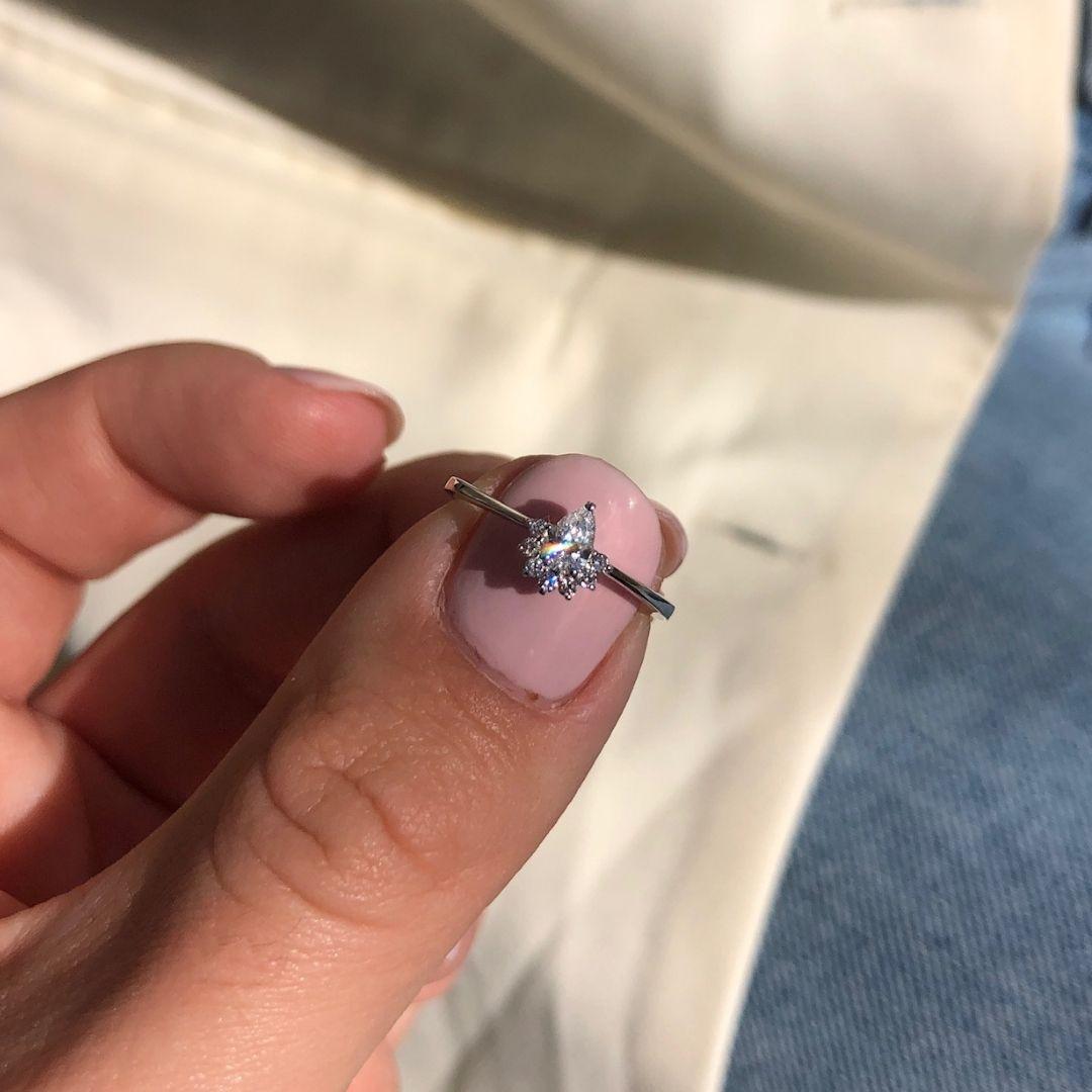 crown cut diamond ring
