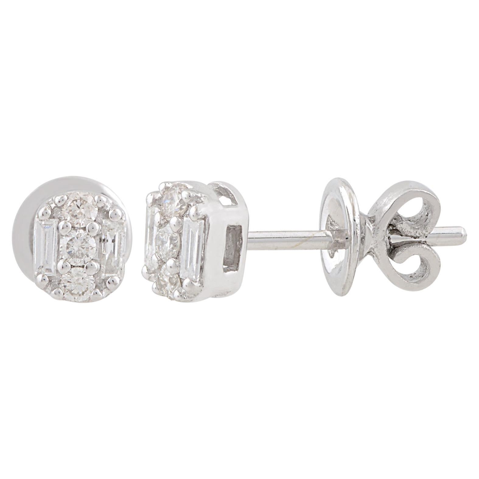 Item Code:- STE-1112
Gross Weight :- 1.25 gm
10k White Gold Weight :- 1.204 gm
Natural Diamond Weight :- 0.23 ct. ( AVERAGE DIAMOND CLARITY SI1-SI2 & COLOR H-I )
Earrings Size :- 6 mm approx.

✦ Sizing
.....................
We can adjust most items