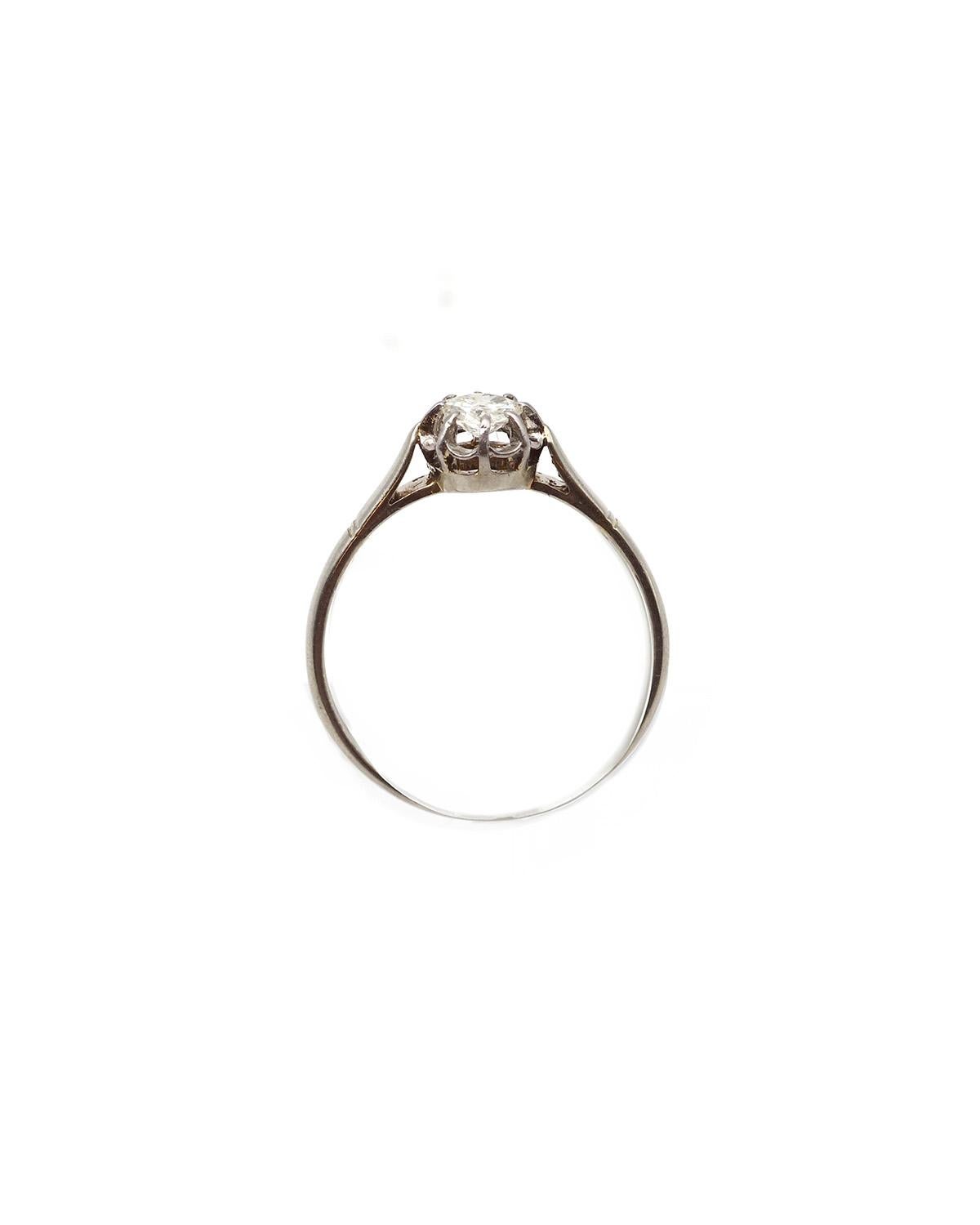 Bague solitaire en diamant de 0,23 ct en platine, bague solitaire Art déco en vente 1