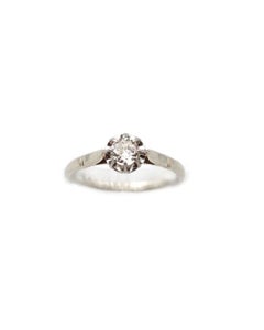 0.23 ct diamond solitaire ring in platinum, Art deco solitaire ring