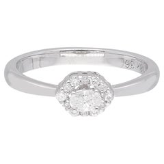 0,23 ct SI Clarity HI Color Oval Round Diamond Promise Ring Oro bianco 18 carati