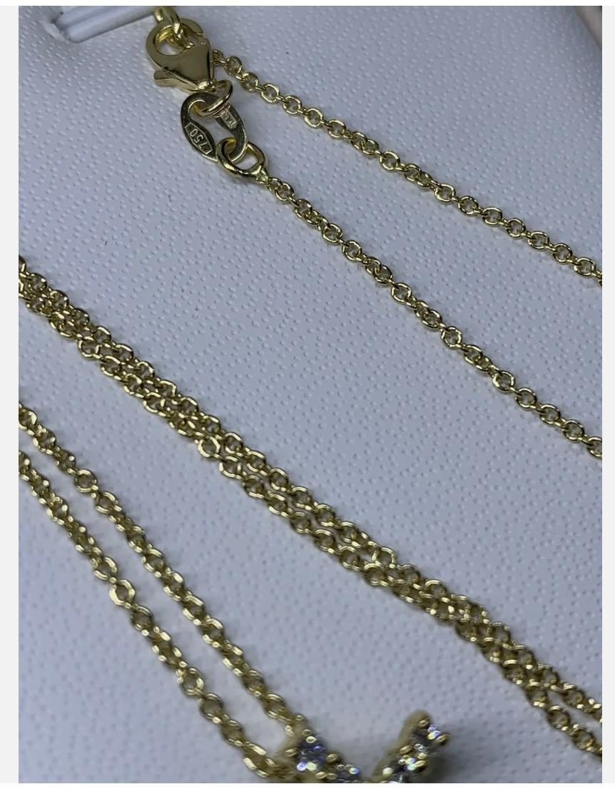 Taille ronde 0.23ct Diamond Cross Chunky Pendentif en or jaune 18ct 16 pouces en vente
