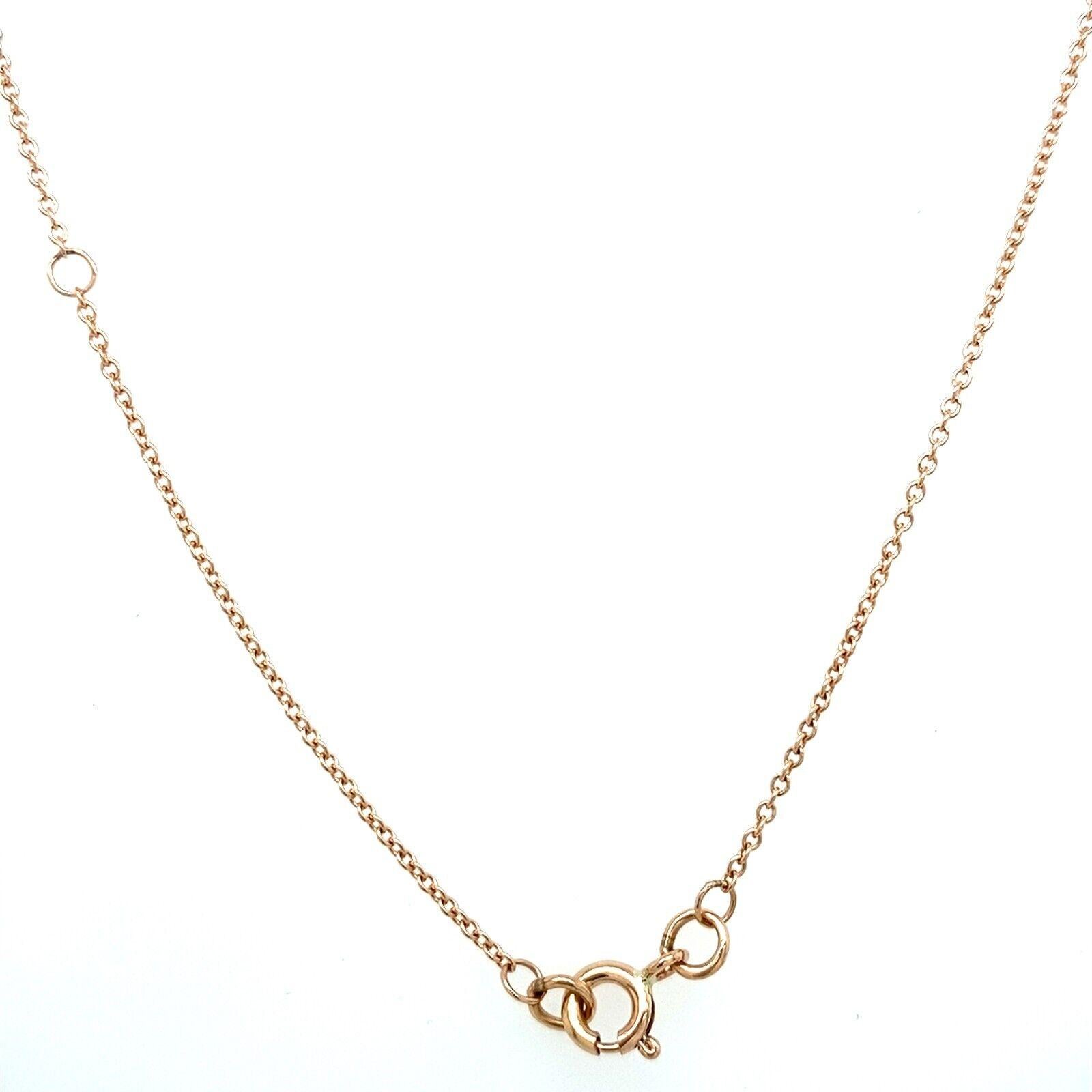 Moderne Collier d'amour serti de 0,23 carat sur 16/18 pouces en chaîne en or rose 9 carats en vente