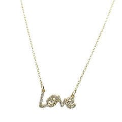0.23ct Diamond Set Love Necklace on 16/18" in 9ct Yellow Gold Chain
