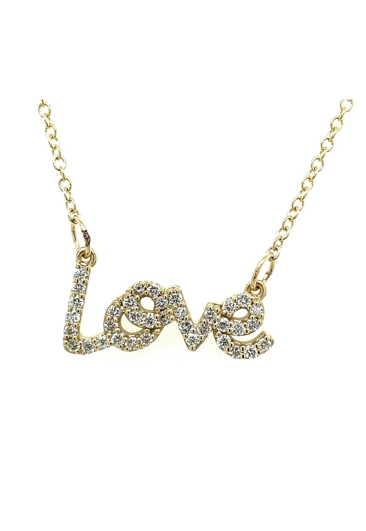 0.23ct Diamond Set Love Necklace on 16/18