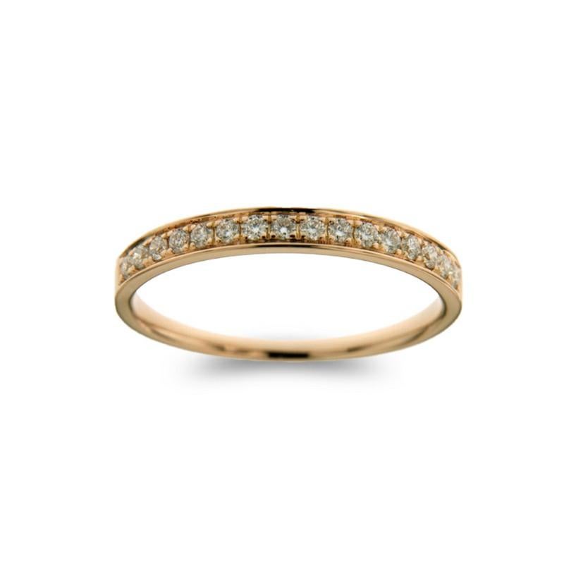 Modern 0.23ct Diamond Wedding Band 1981 Classic Collection Ring in 14K Rose Gold For Sale