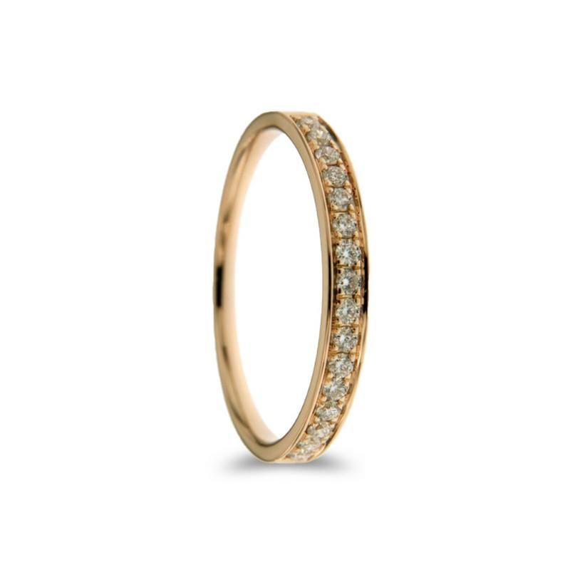 Round Cut 0.23ct Diamond Wedding Band 1981 Classic Collection Ring in 14K Rose Gold For Sale