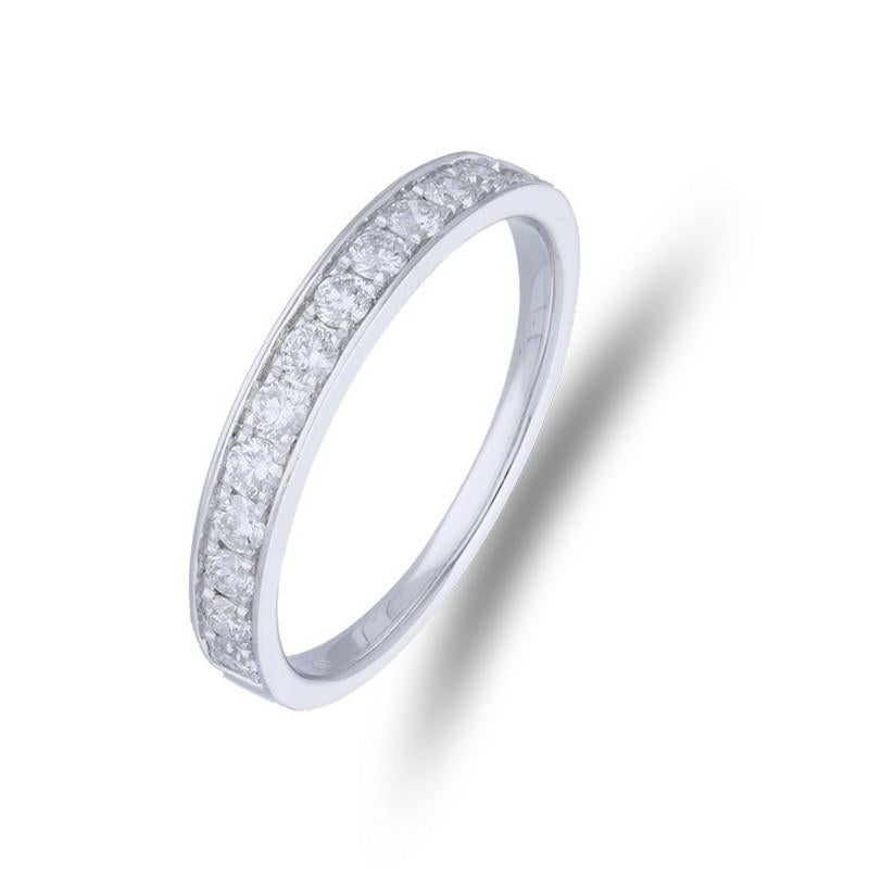 Round Cut 0.23ct Diamond Wedding Band 1981 Classic Collection Ring in 14K White Gold For Sale