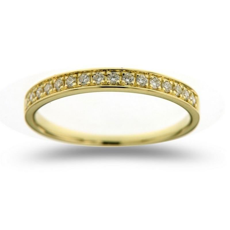 Modern 0.23ct Diamond Wedding Band 1981 Classic Collection Ring in 14K Yellow Gold For Sale