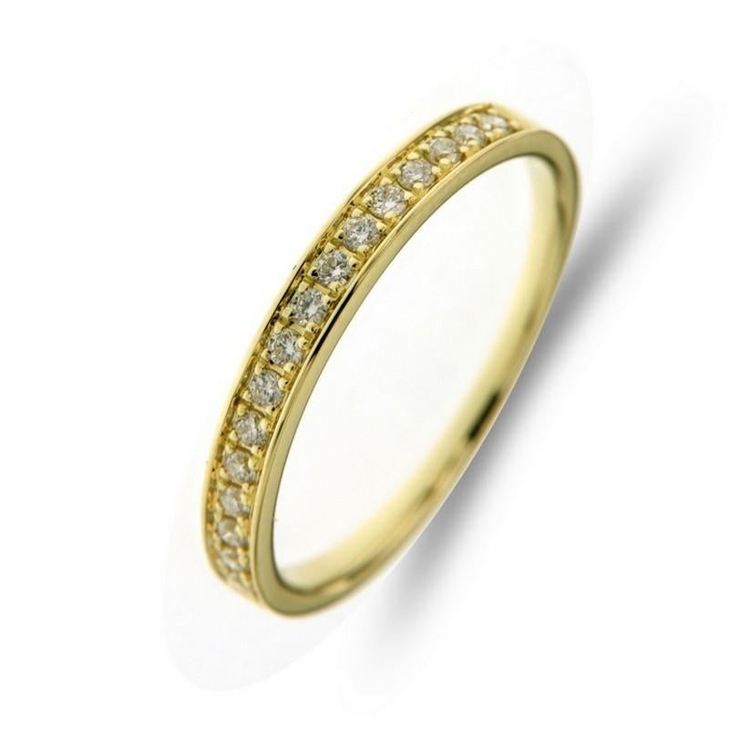 Round Cut 0.23ct Diamond Wedding Band 1981 Classic Collection Ring in 14K Yellow Gold For Sale