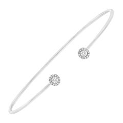 0.23ct Round Brilliant Cut Diamond Flexible Cuff Bracelet in 14k White Gold