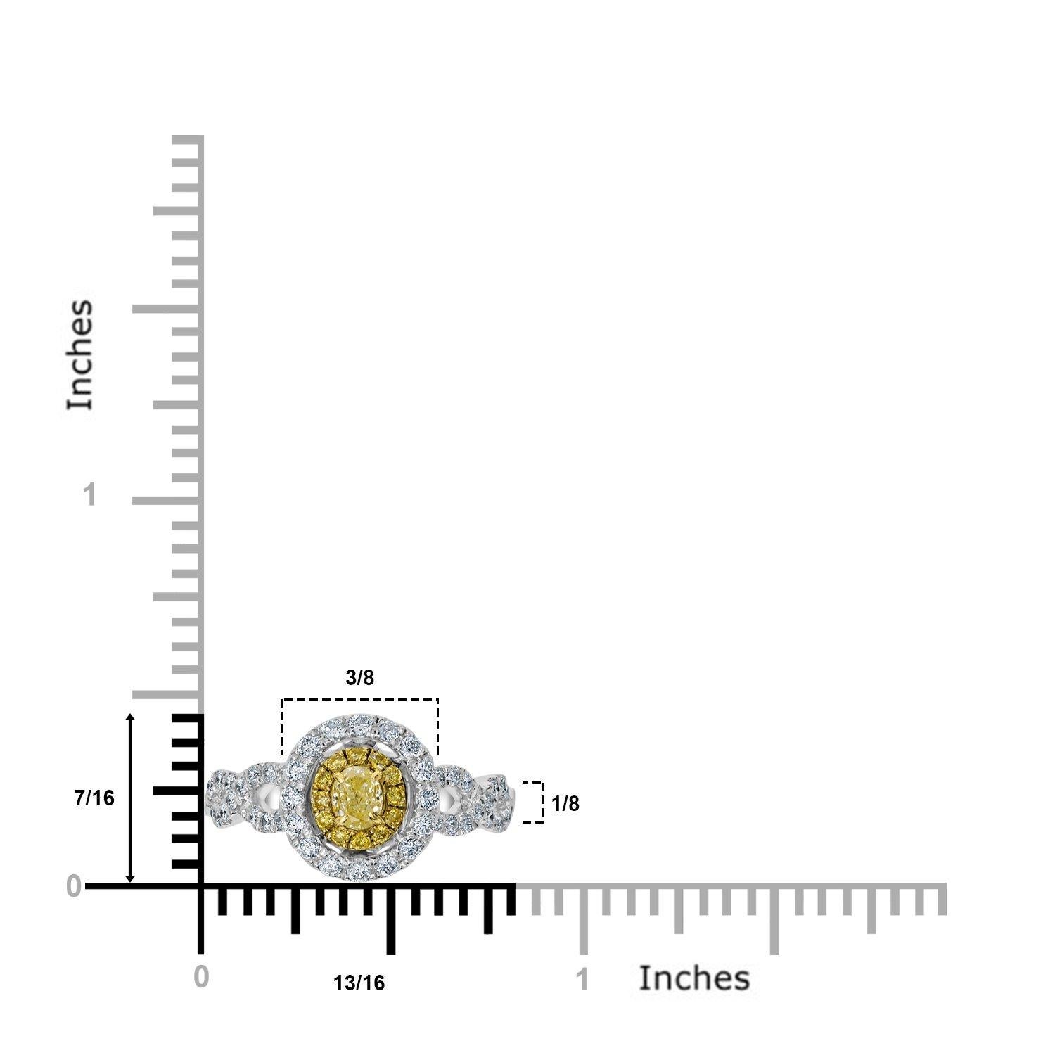 Este anillo está diseñado con oro blanco de 18 quilates y oro amarillo de 22 quilates, engastado con Diamantes amarillos talla oval y Diamantes redondos. Este anillo dejará una impresión duradera.

Anillo de diamantes amarillos de 0,23 ct
0,58ct
