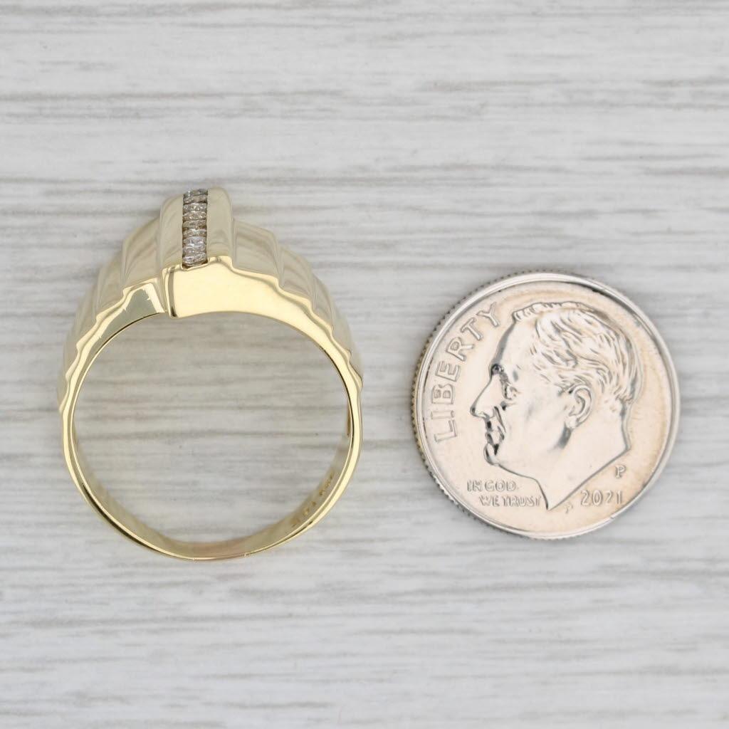 0.23ctw Diamond Beveled Ring 18k Yellow Gold Size 8 3