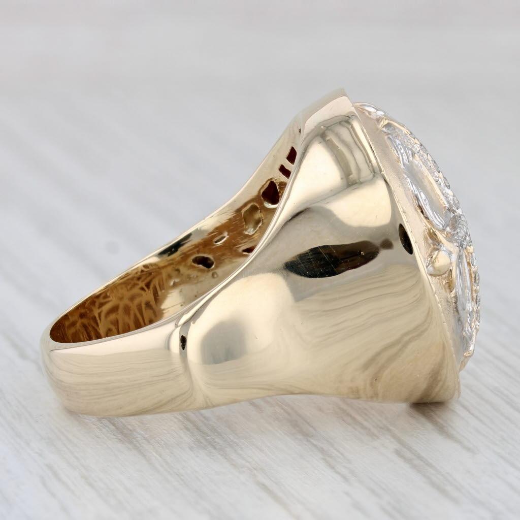 0.23 Karat Diamant Kreuzring 14k Gelbgold Größe 13,25 Herren Siegelband mit Diamanten 2