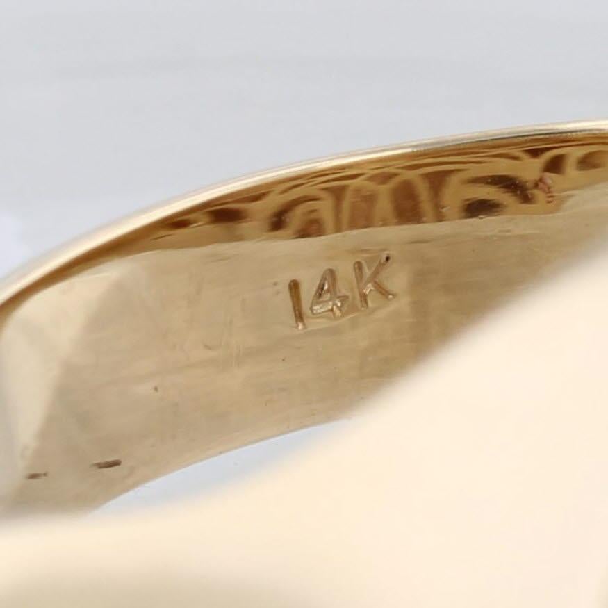 0.23 Karat Diamant Kreuzring 14k Gelbgold Größe 13,25 Herren Siegelband mit Diamanten 3