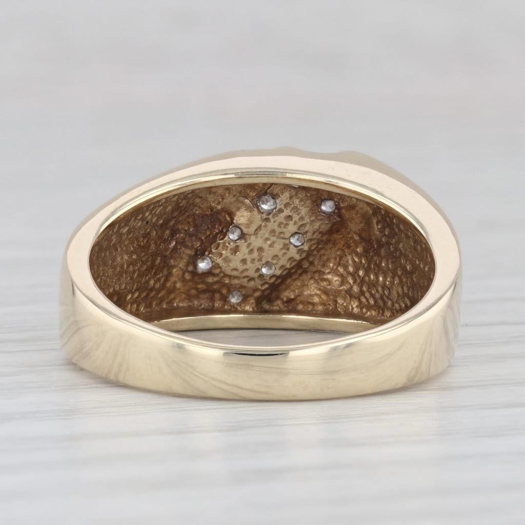 Round Cut 0.23ctw Diamond Men's Ring 10k Yellow Gold Size 10.5 Wedding Band