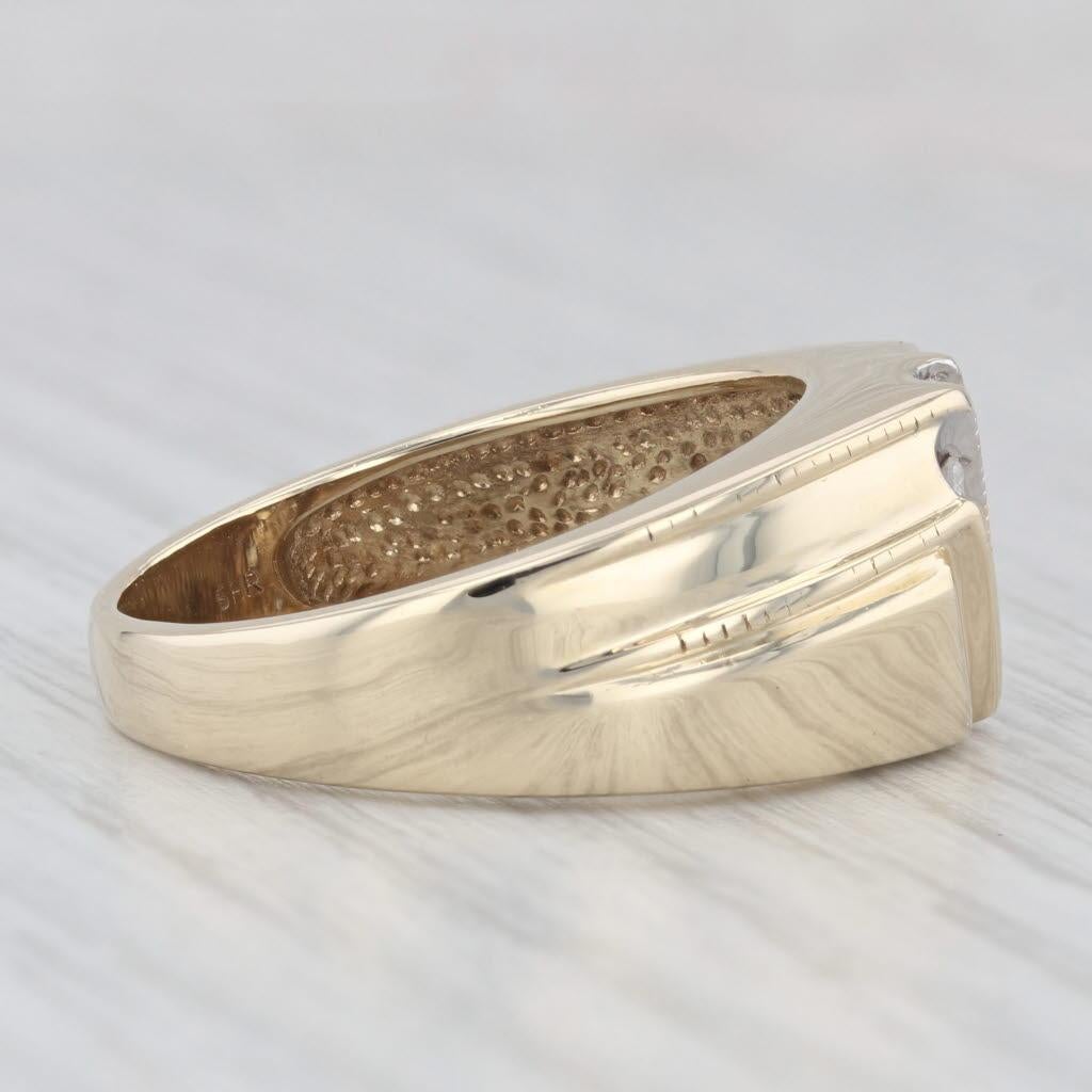 0.23ctw Diamond Men's Ring 10k Yellow Gold Size 10.5 Wedding Band In Good Condition In McLeansville, NC