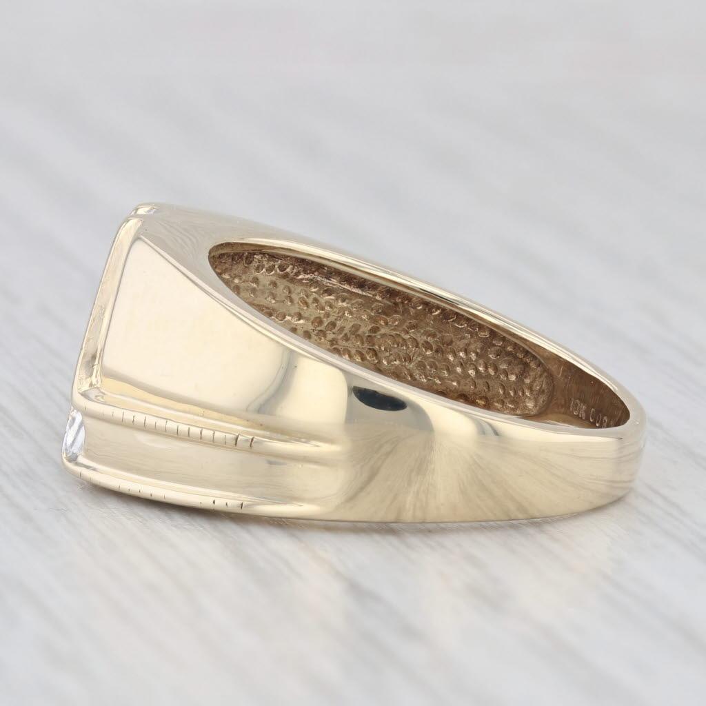 0.23ctw Diamond Men's Ring 10k Yellow Gold Size 10.5 Wedding Band 1