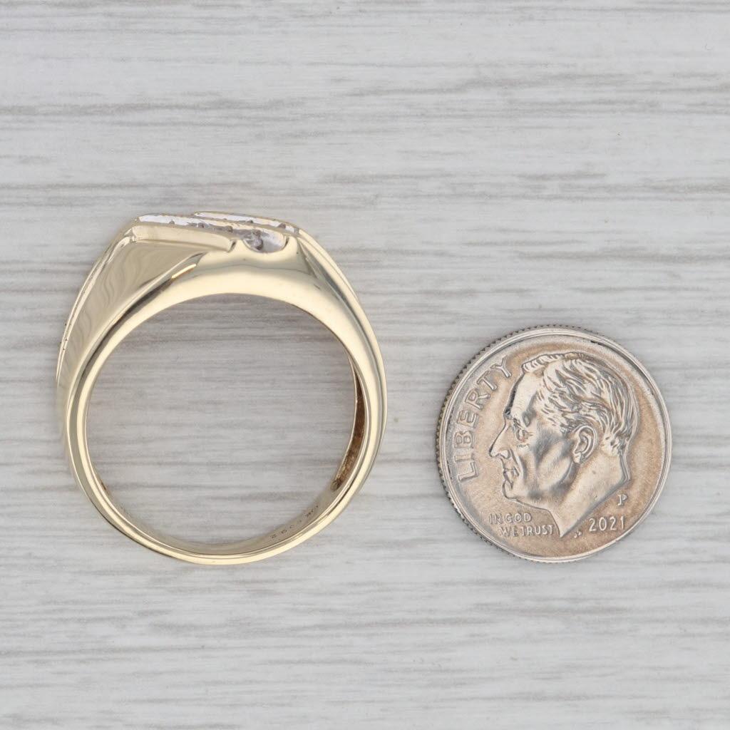 0.23ctw Diamond Men's Ring 10k Yellow Gold Size 10.5 Wedding Band 3