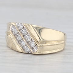 0.23ctw Diamond Men's Ring 10k Yellow Gold Size 10.5 Wedding Band