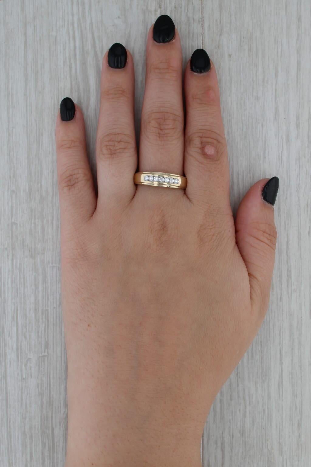 0.23ctw Diamante Anillo de Boda para Hombre en Oro Amarillo de 14k Talla 12.5 en venta 3