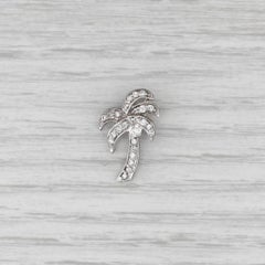 0.23ctw Diamond Palm Tree Pendant 14k White Gold Floating Drop