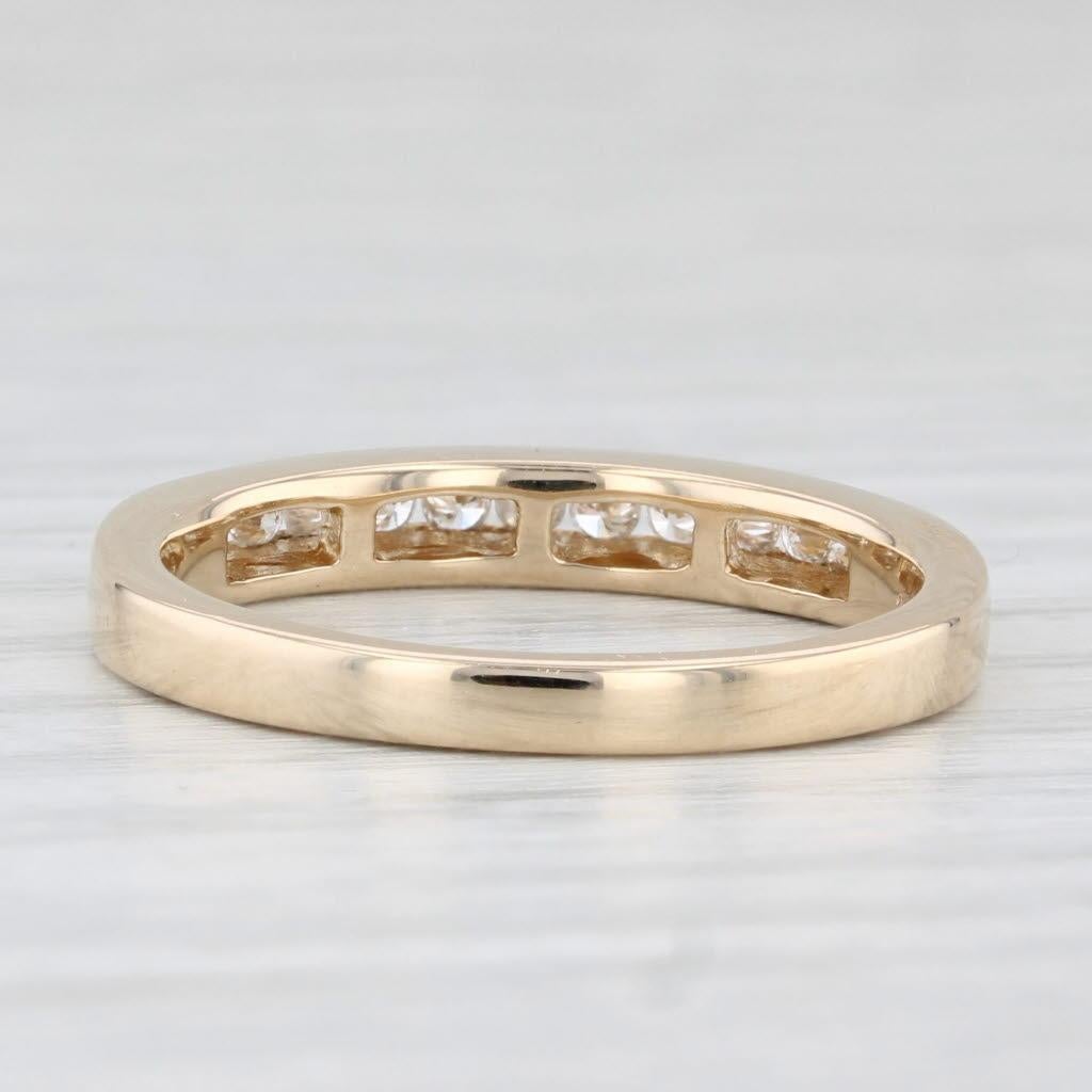 Alliance d'anniversaire empilable en or jaune 14 carats avec diamants 0,23 carat, taille 7 Unisexe en vente
