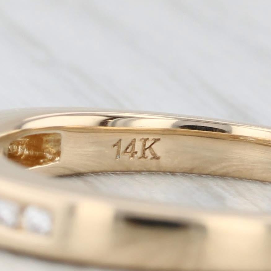 Alliance d'anniversaire empilable en or jaune 14 carats avec diamants 0,23 carat, taille 7 en vente 3