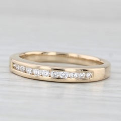 Fascia nuziale con diamante da 0,23 carati in oro giallo 14k Misura 7 Anello anniversario impilabile
