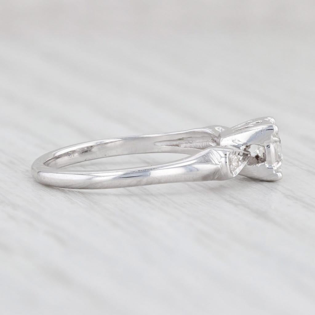 0.23ctw Round Diamond Engagement Ring 14k White Gold Size 5.5 1