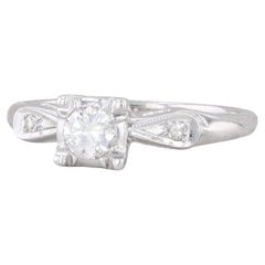 0.23 Karat runder Diamant Verlobungsring 14k Weißgold Größe 5,5