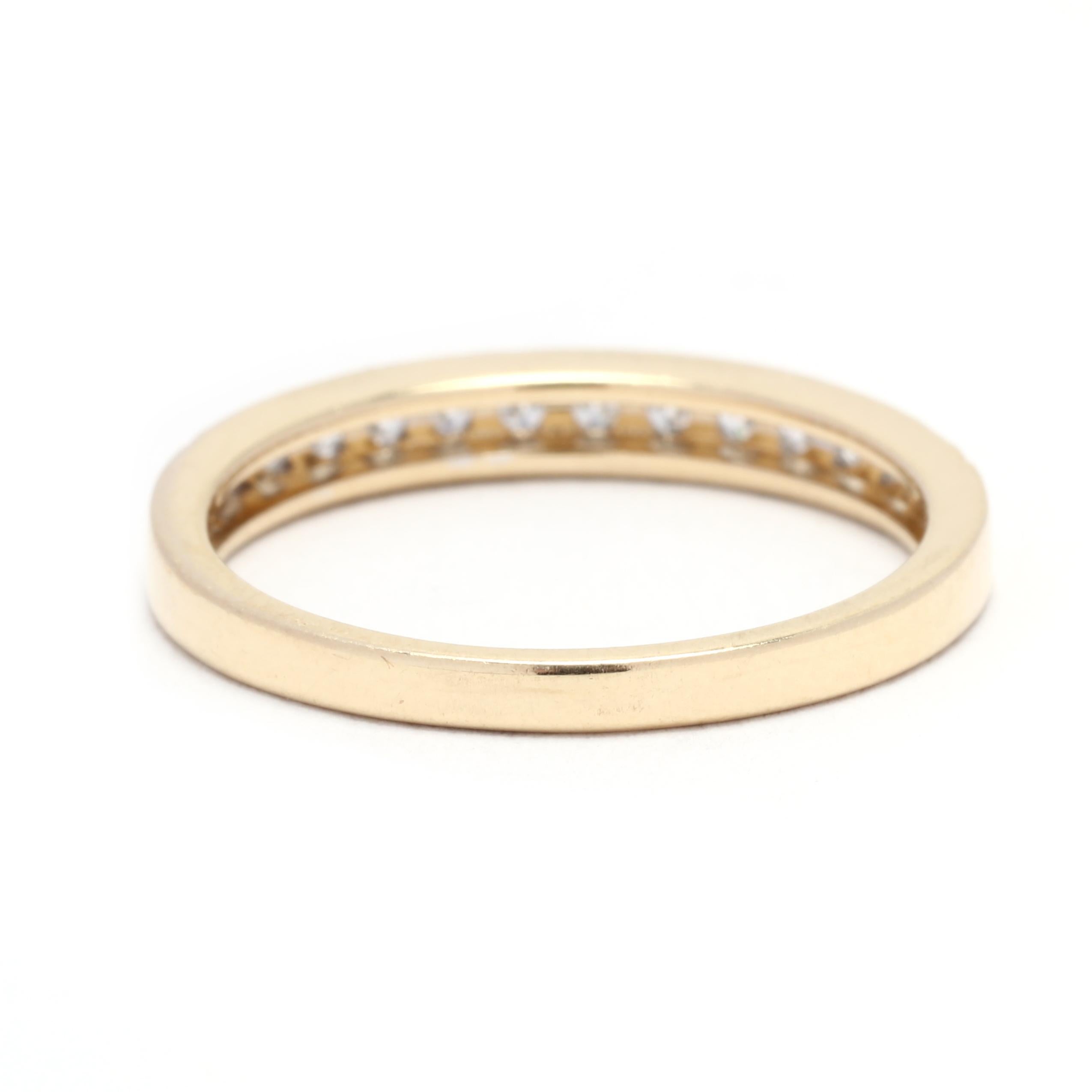 Brilliant Cut 0.23ctw Thin Diamond Wedding Band, 14K Yellow Gold, Ring Size 6.5, Stackable For Sale
