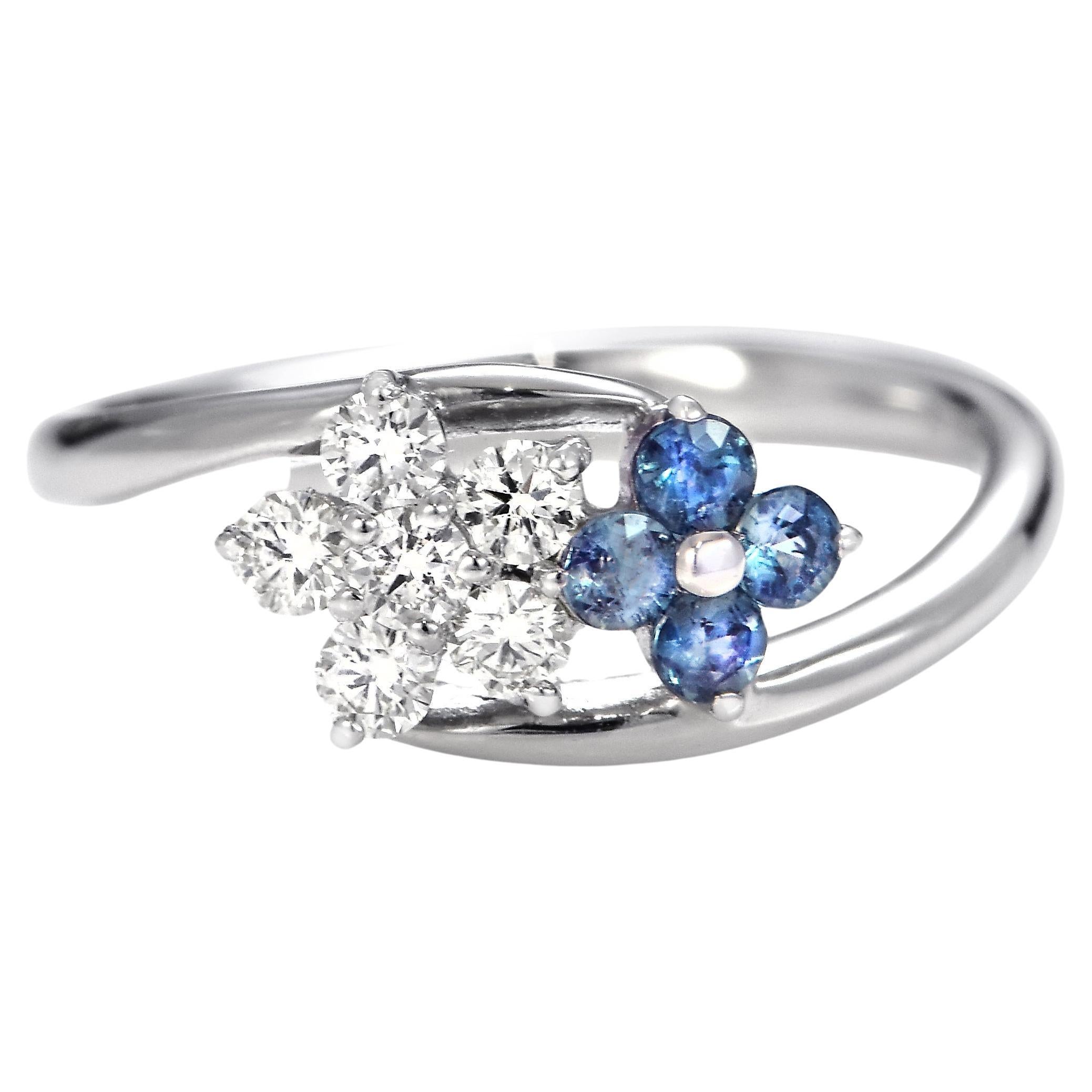 0.24 Carat Brazilian Alexandrite and Diamond Ring set in Platinum