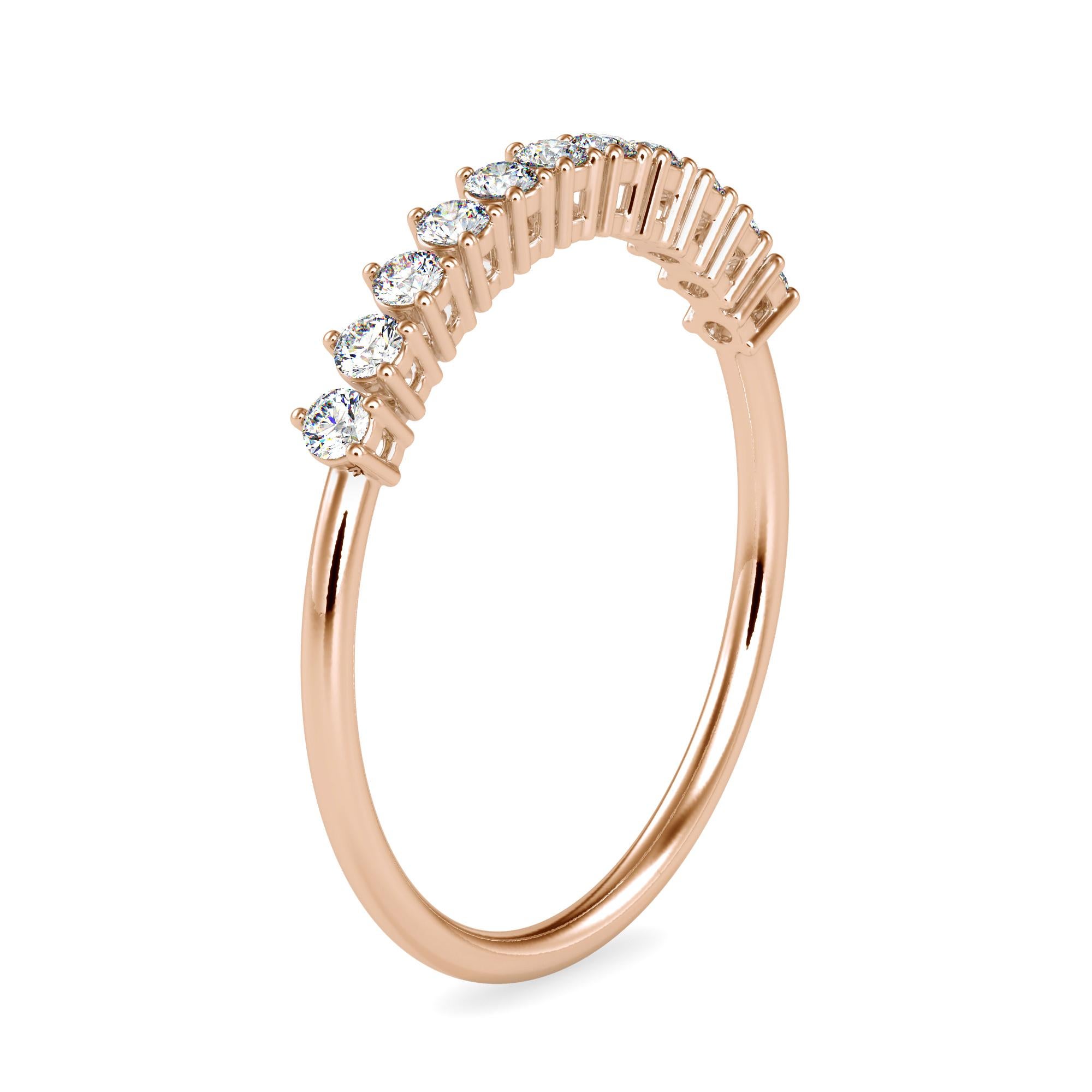0.24 Carat Diamond 14K Rose Gold Ring In New Condition For Sale In Los Angeles, CA