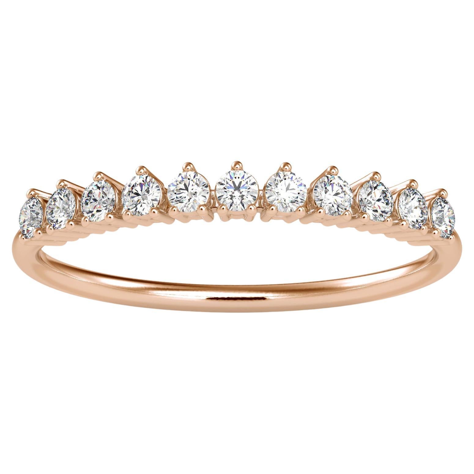0.24 Carat Diamond 14K Rose Gold Ring For Sale