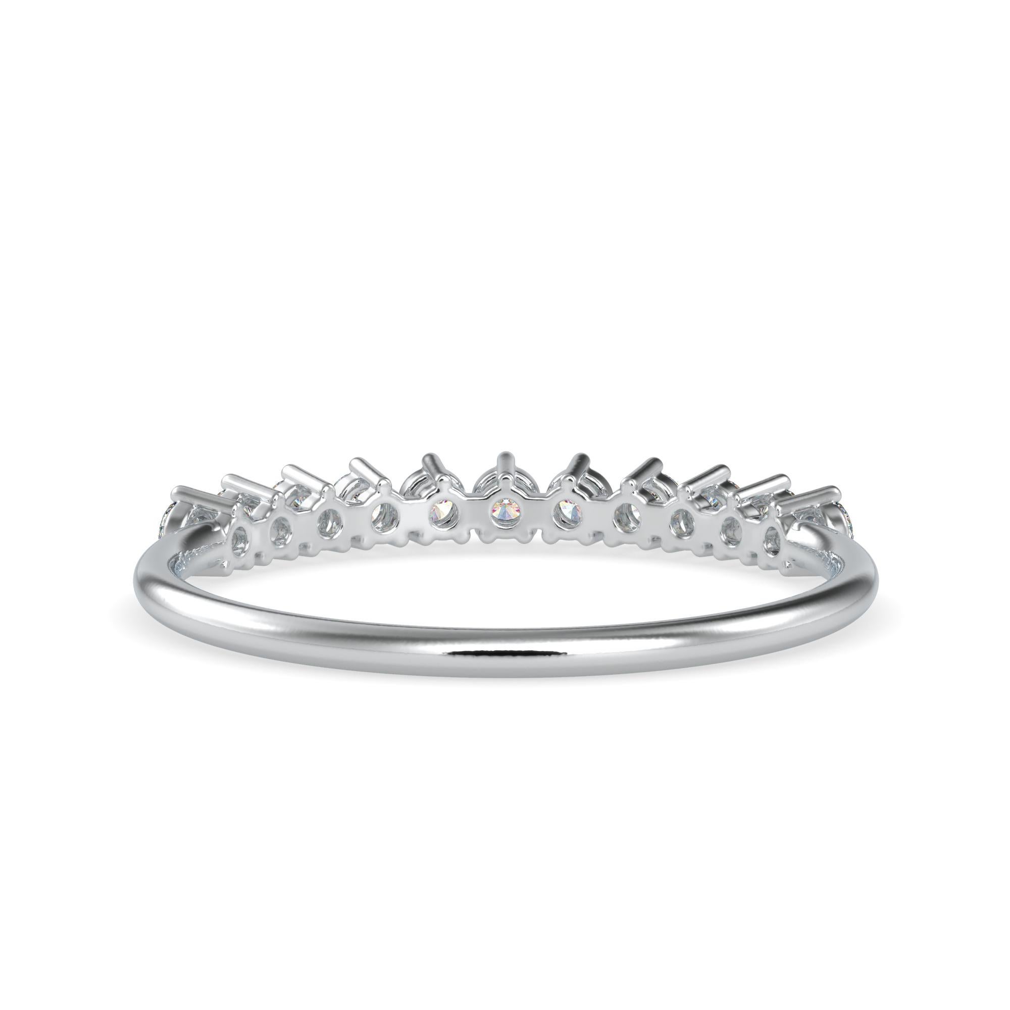 0.24 Carat Diamond 14K White Gold Ring
Stamped: 14K
Total Ring Weight: 1.2 Grams
Diamond Weight: 0.24 Carat (F-G Color, VS2-SI1 Clarity) 1.8 Millimeters 
Diamond Quantity: 11
SKU: [500020]

