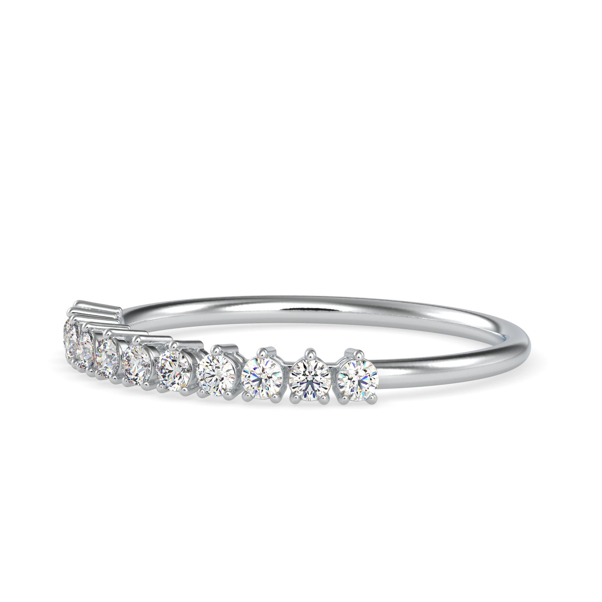 Round Cut 0.24 Carat Diamond 14K White Gold Ring For Sale