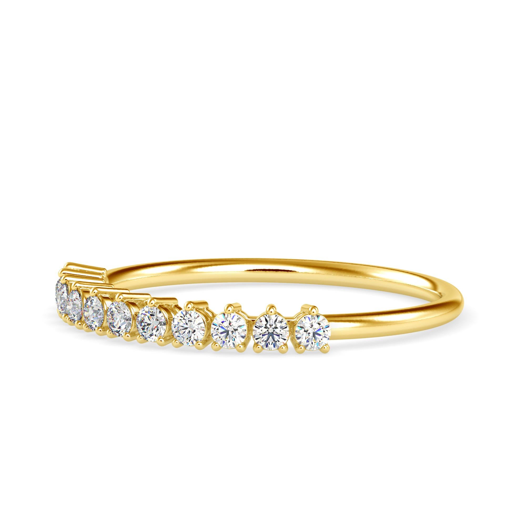 Round Cut 0.24 Carat Diamond 14K Yellow Gold Ring For Sale