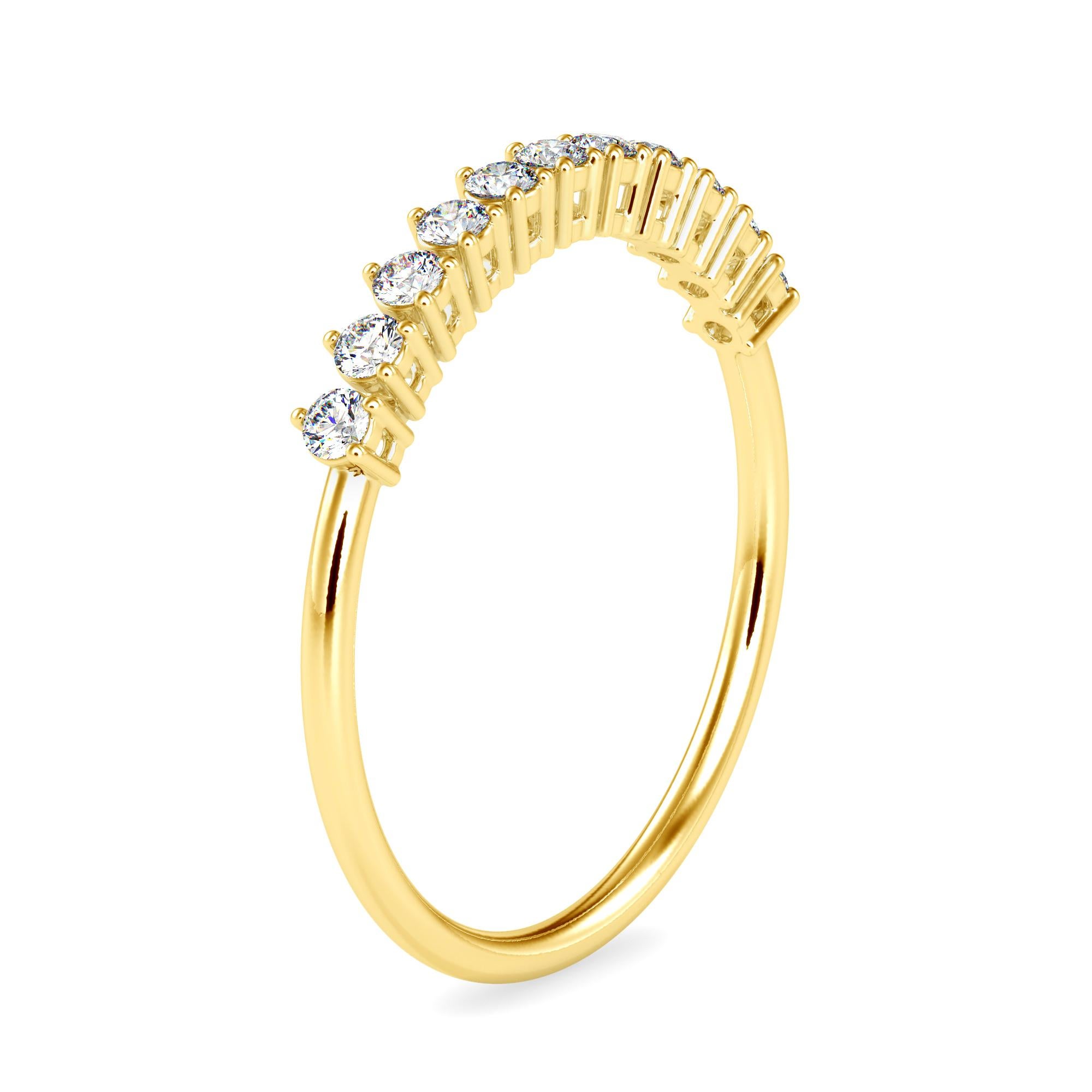 0.24 Carat Diamond 14K Yellow Gold Ring In New Condition For Sale In Los Angeles, CA