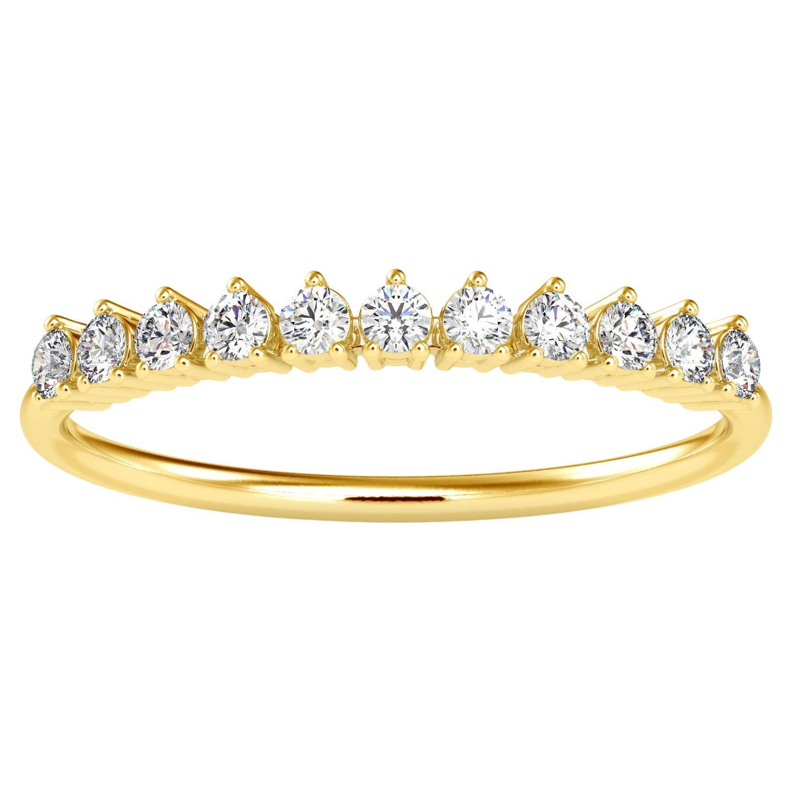 0.24 Carat Diamond 14K Yellow Gold Ring For Sale