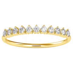 Anello con diamante da 0,24 carati in oro giallo 14K