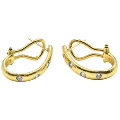 0.24 Carat Diamond Huggie Earrings 18 Karat Yellow Gold