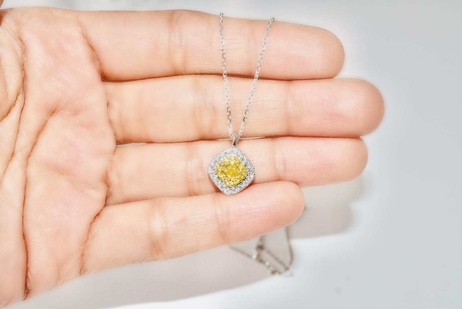 yellow diamond pendant