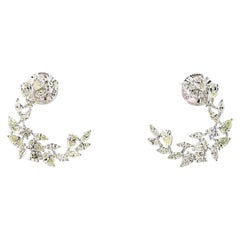 0.24 Carat Round Brilliant Cut Diamond Gold Earrings