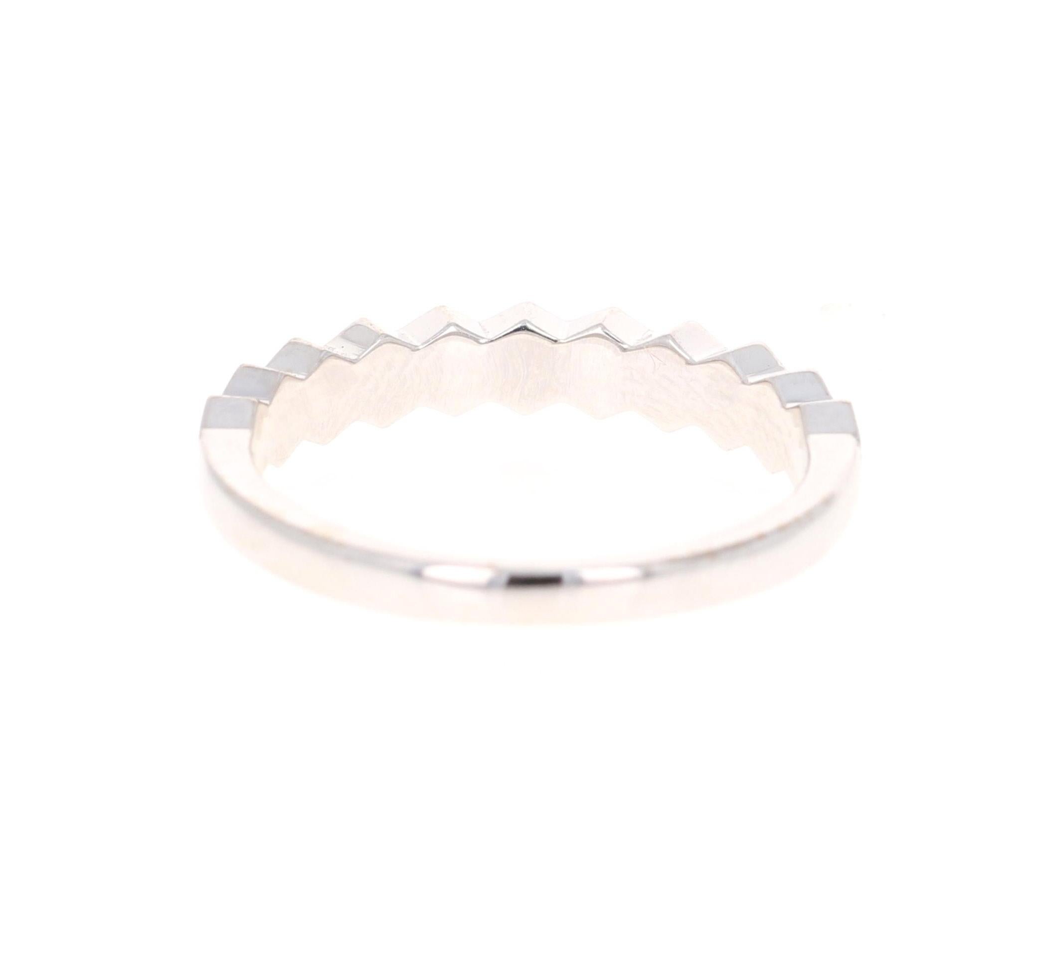 0.24 Carat Round Cut Diamond White Gold Stackable Band In New Condition In Los Angeles, CA