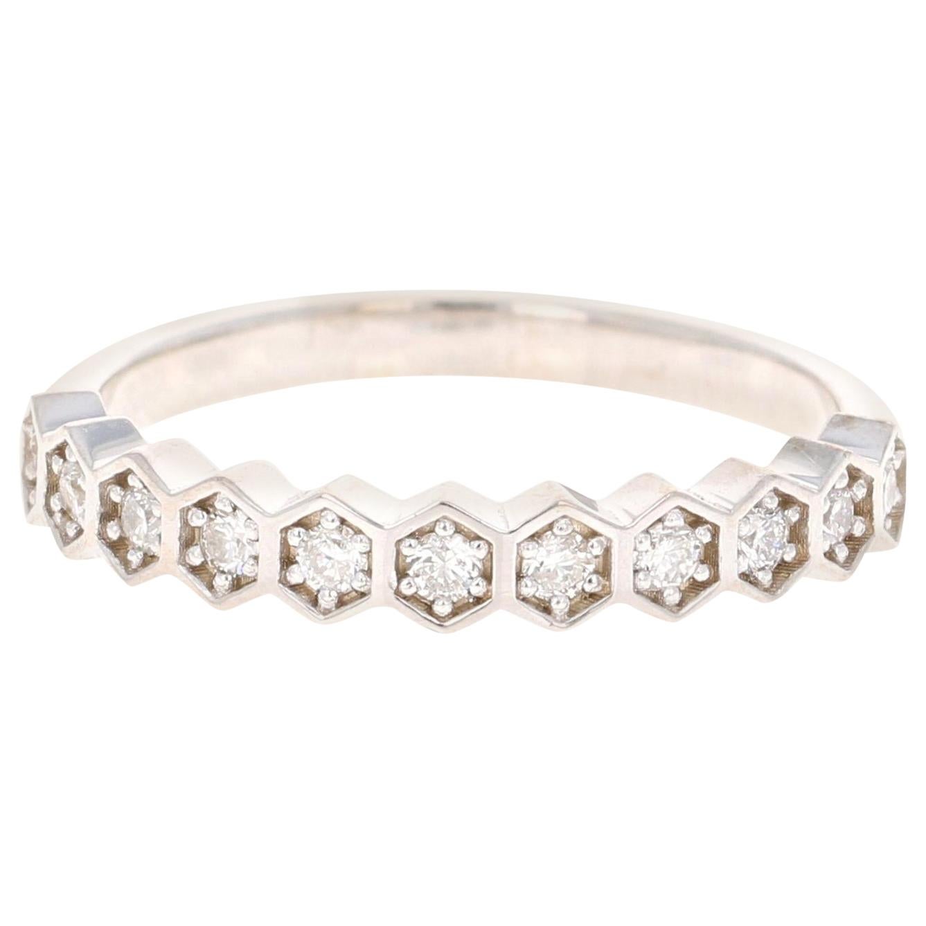 0.24 Carat Round Cut Diamond White Gold Stackable Band