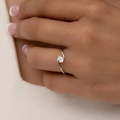 18 Karat White Gold 0.24 Carat SI Clarity HI Color Diamond Solitaire Ring Women